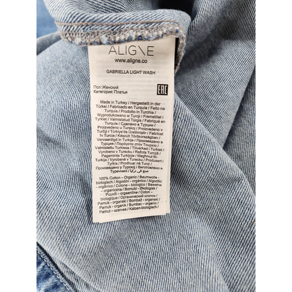 Aligne Gabriella Women's Long Sleeve Midi Denim Dress, Sz UK18 US14, Light Wash - Picture 14 of 15